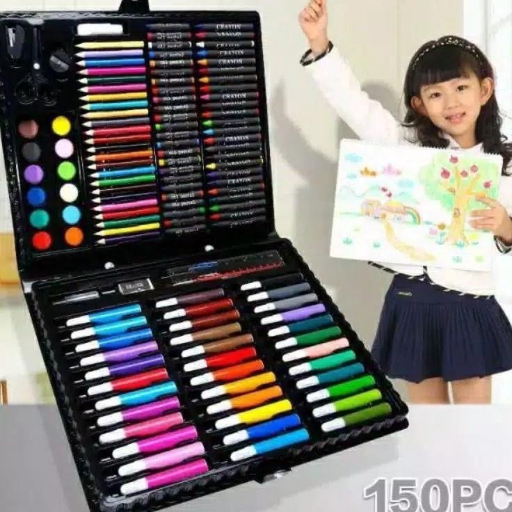 

Super Hadiah PL 15Pcs Crayon Set Art Set Isi 15 Pcs Pensil Warna Set Anak Crayon Full Set Alat Lukis Cat Krayon