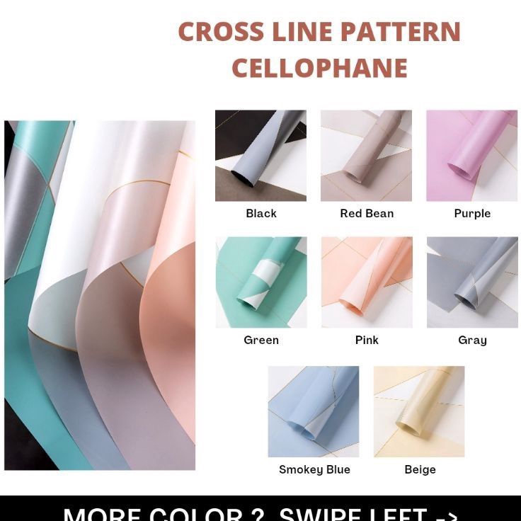 

Top Sale 2 lembar Kertas Buket Cross Line Flower Wrapping Kertas Bunga Flower Paper Cellophane Paper