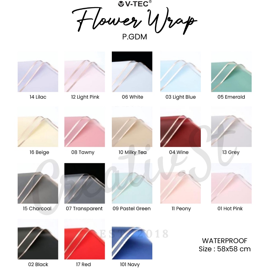 

Kejutan Spesial 5 Lembar Kertas Flower Wrapping Wrap Paper Cellophane Gold List Bunga Pgdm