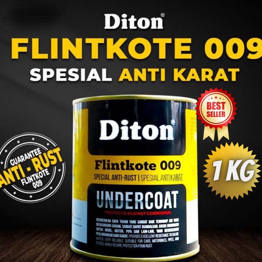 Paket Laris  KHUSUS JAWA BALI Diton Cat Anti Karat Keropos Flinkote 9 Undercoat Mobil Motor 1 kg Cat