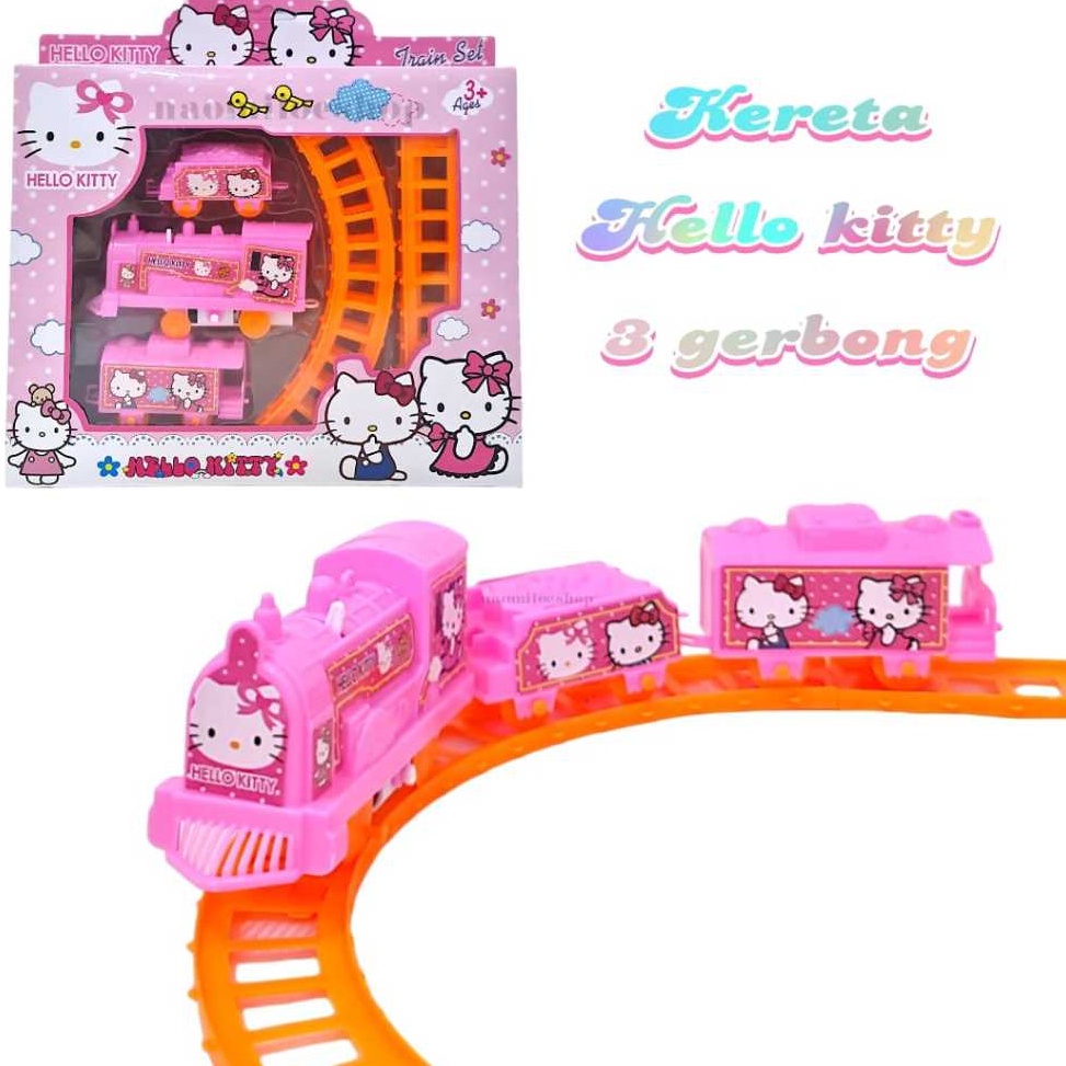 Dijamin Hemat mainan kereta api hellokitty train set hellokity MAINAN KERETA ANAK 2pcs baterai AA