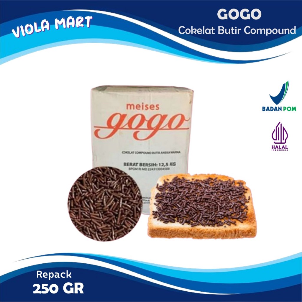 

MESES GOGO 250gr / Meses Coklat / Meises Cokelat Butir Compound {Tersedia Harga Grosir}