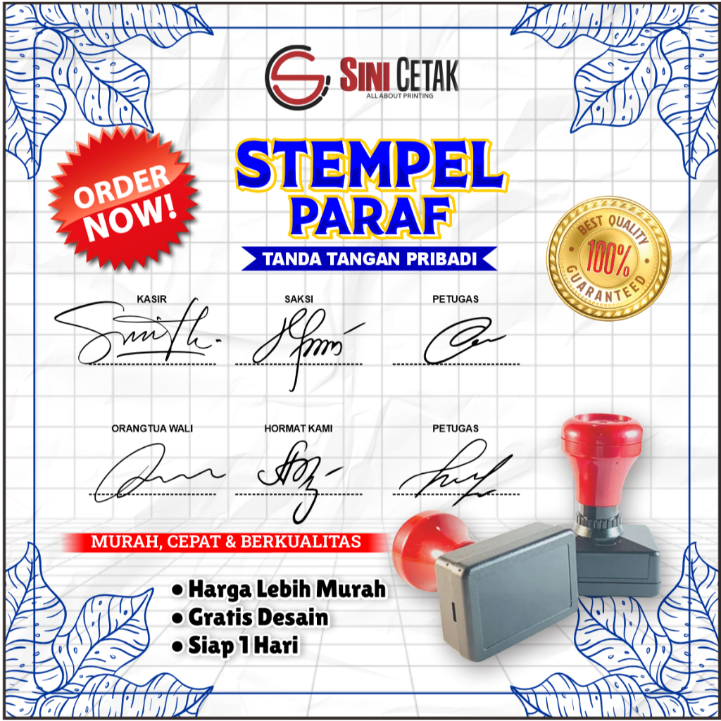 

STEMPEL OTOMATIS TANDA TANGAN / PARAF 1 WARNA