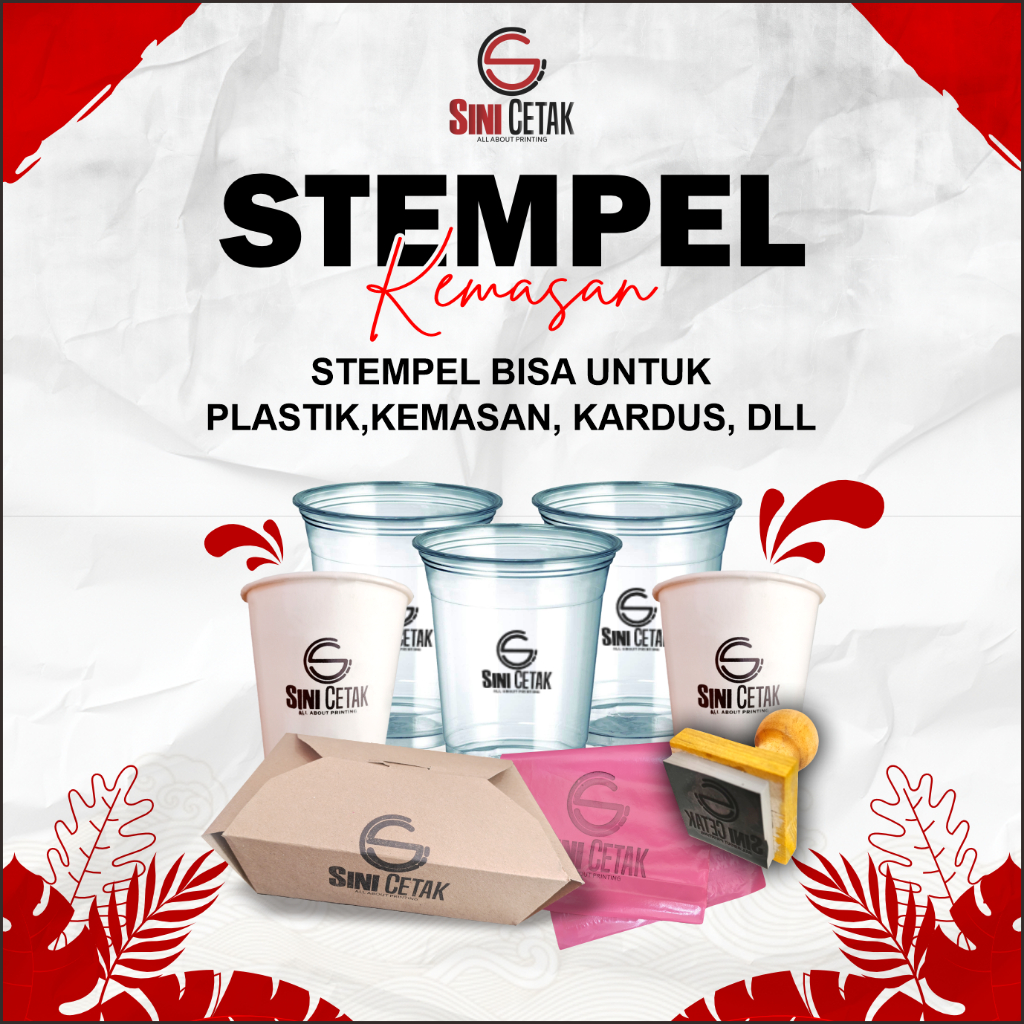 

STEMPEL PERMANENT Stempel Custom /Stempel Plastik/Sterofoam/Mika/Cup Tinta Permanent Waterproff