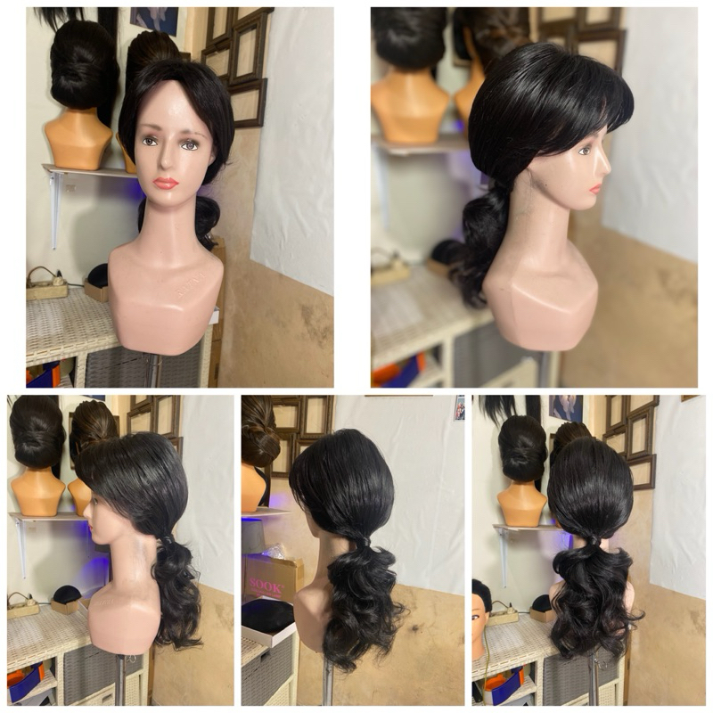 wig sanggul full satu kepala model ponitail