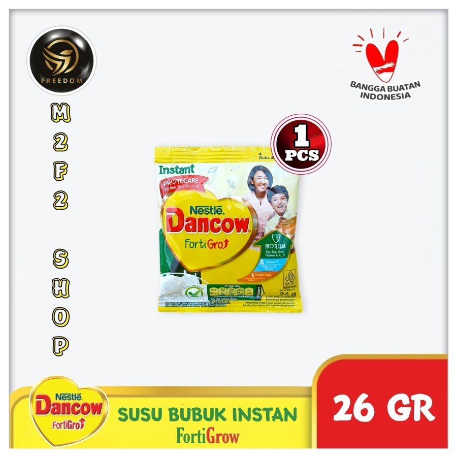 

Nestle Dancow Fortigro Susu Bubuk Instant Original Putih Sachet - 26 gr (Kemasan Satuan)