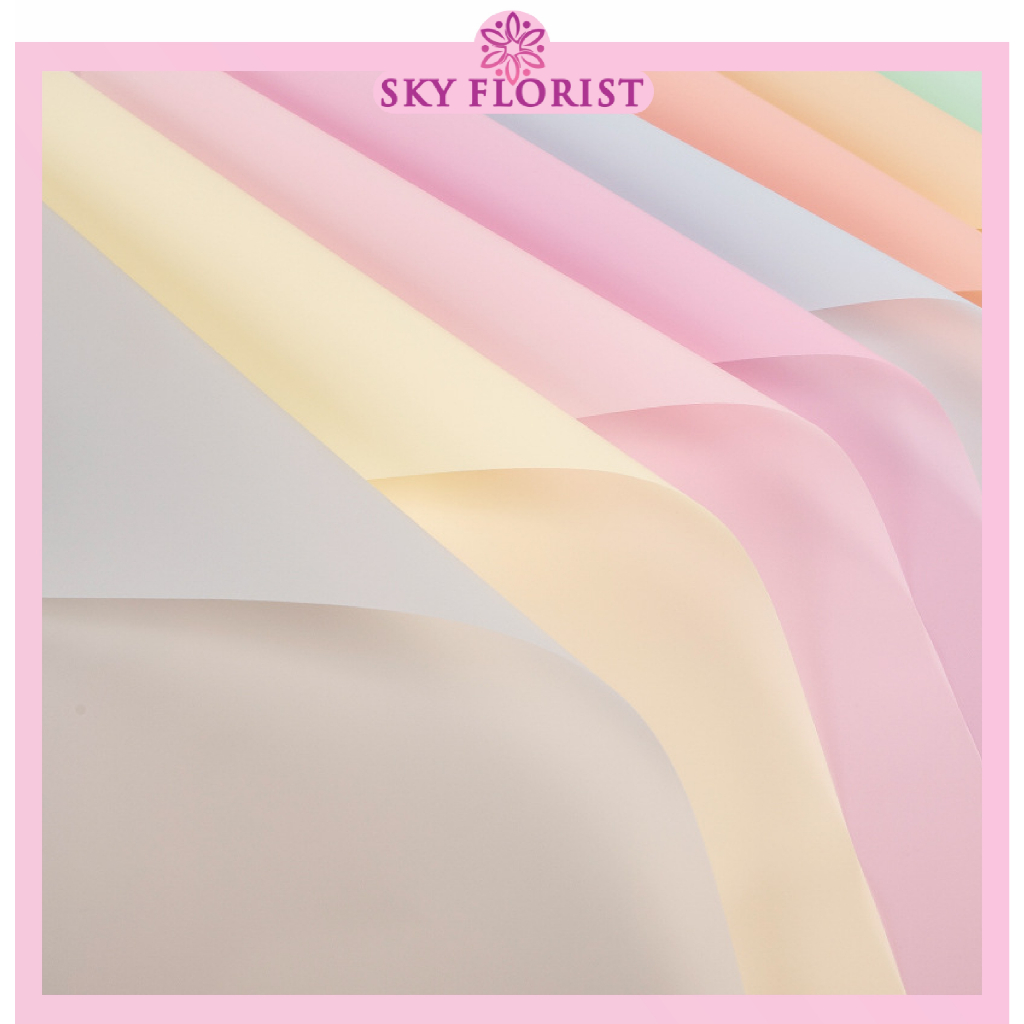 

20 lembar Full Color Cellophane Kertas Buket Bunga Polos Wrapping Paper KB6198