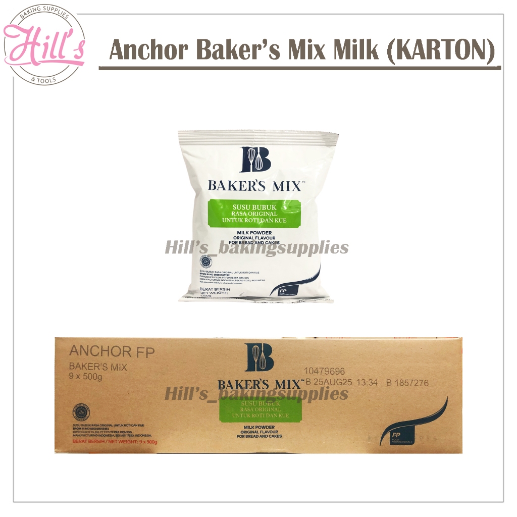 

( KARTON ) BAKERS MIX MILK POWDER 500 gr / SUSU BUBUK ORIGINAL ROTI KUE / ANCHOR BAKERMIX BAKER MIX BAKERSMIX 500gr