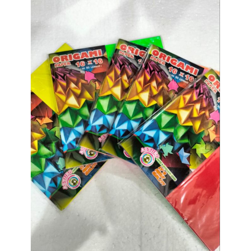 

kertas Origami merk ASTURO kertas lipat merk Asturo kertas lipat isi 50lbr warna cerah Asturo