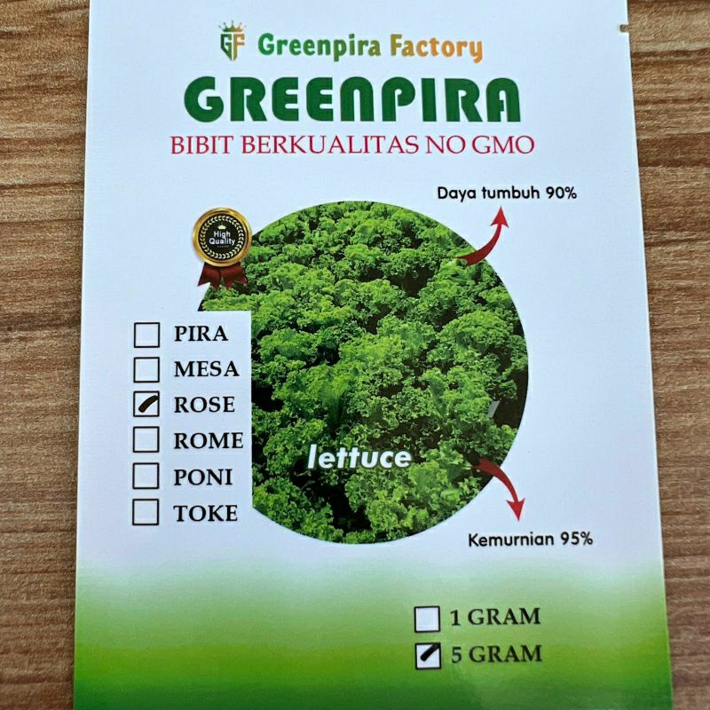  GREENPIRA ROSE 5 GRAM /GREENPIRA ROSE 1G / Bibit benih selada Greenpira 5 gram/ maritima /bibit cai
