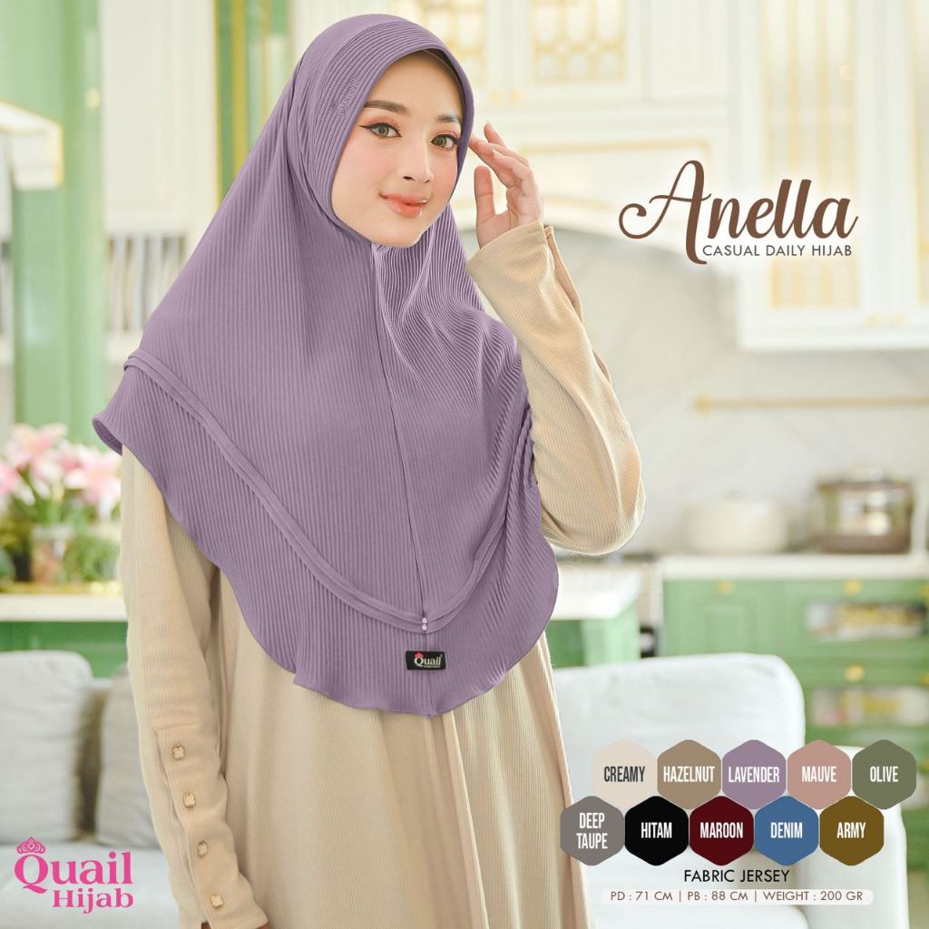 Quail Hijab - ANELLA HIJAB BERGO INSTAN ORI QUAIL JERSEY PREMIUM PLISKET