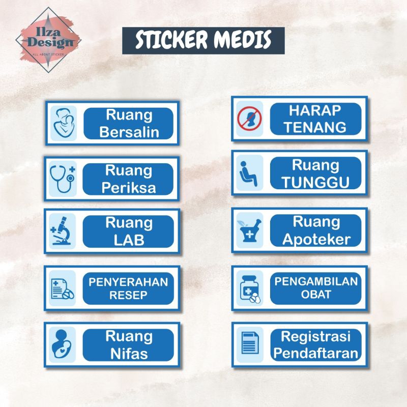 

ART.DESIGN MEDIS / STICKER RUMAH SAKIT STICKER RUANGAN STICKER ANTI PANAS VINLY ANTI AIR ANTI PANAS