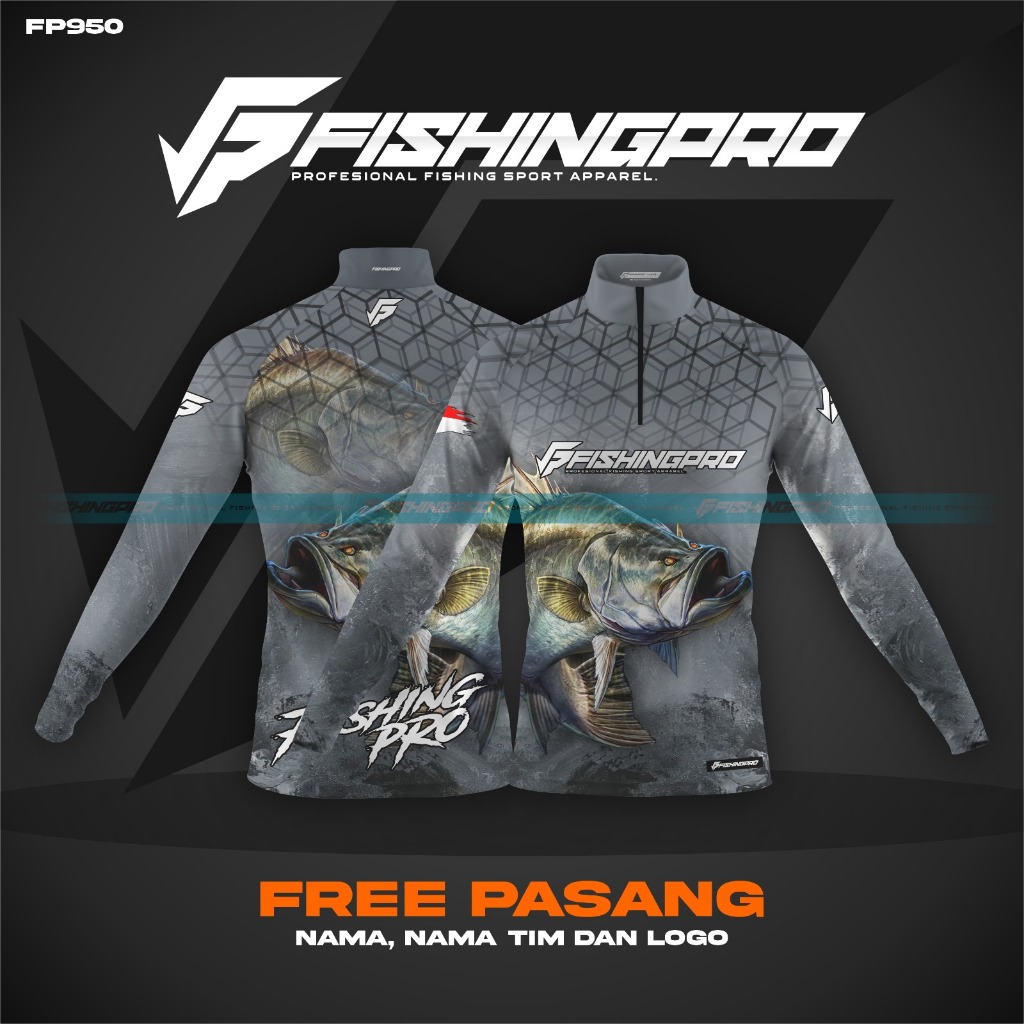 Jersey baju Mancing BARRAMUNDI/KAKAP/MUARA FishingPro Part 135 | Bahan anti UV