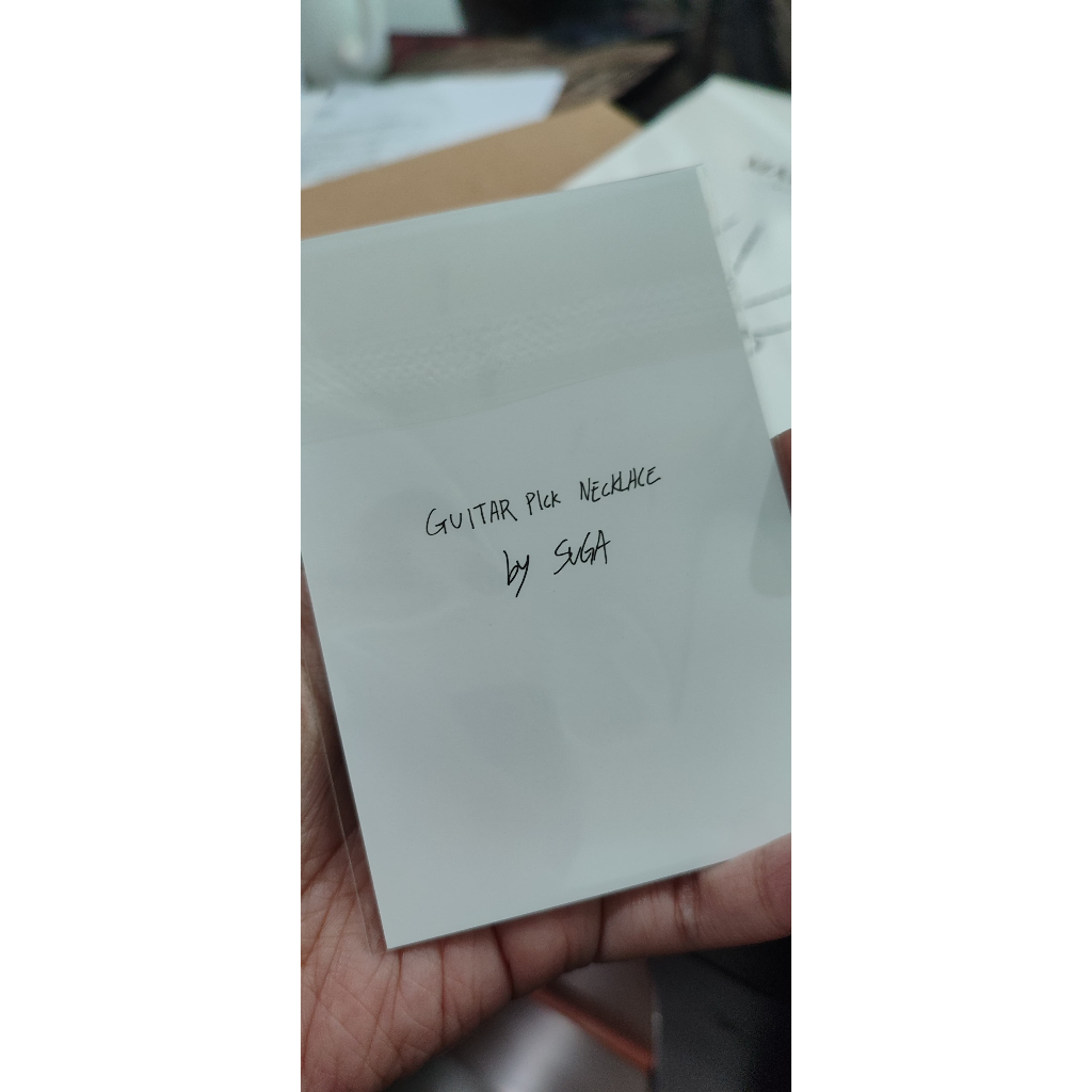 MPC Photocard Merch Artist Collection By SUGA Guitar Pick Necklace by SUGA