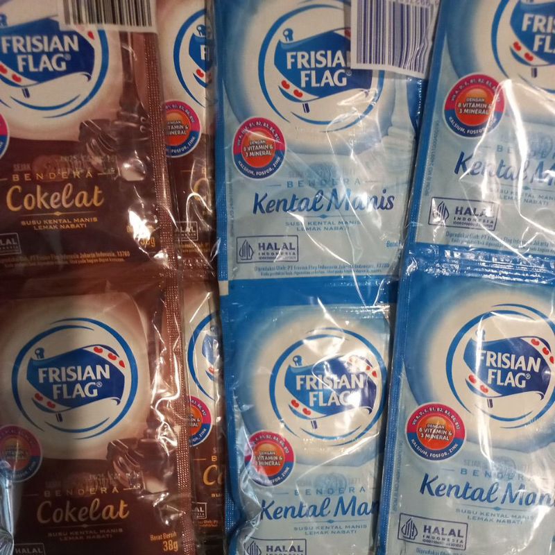 

Susu Sachet Bendera Frisian Flag - 1 renceng (6sachet) - Putih & Coklat