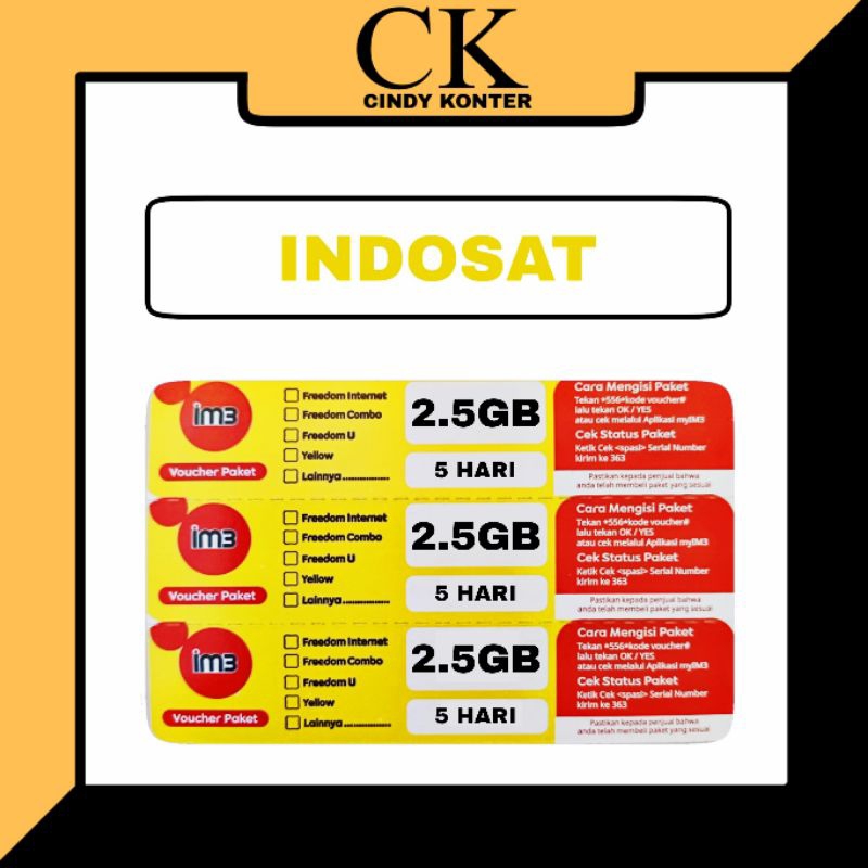 VOCER INDOSAT - 2,5 GB 5 HARI