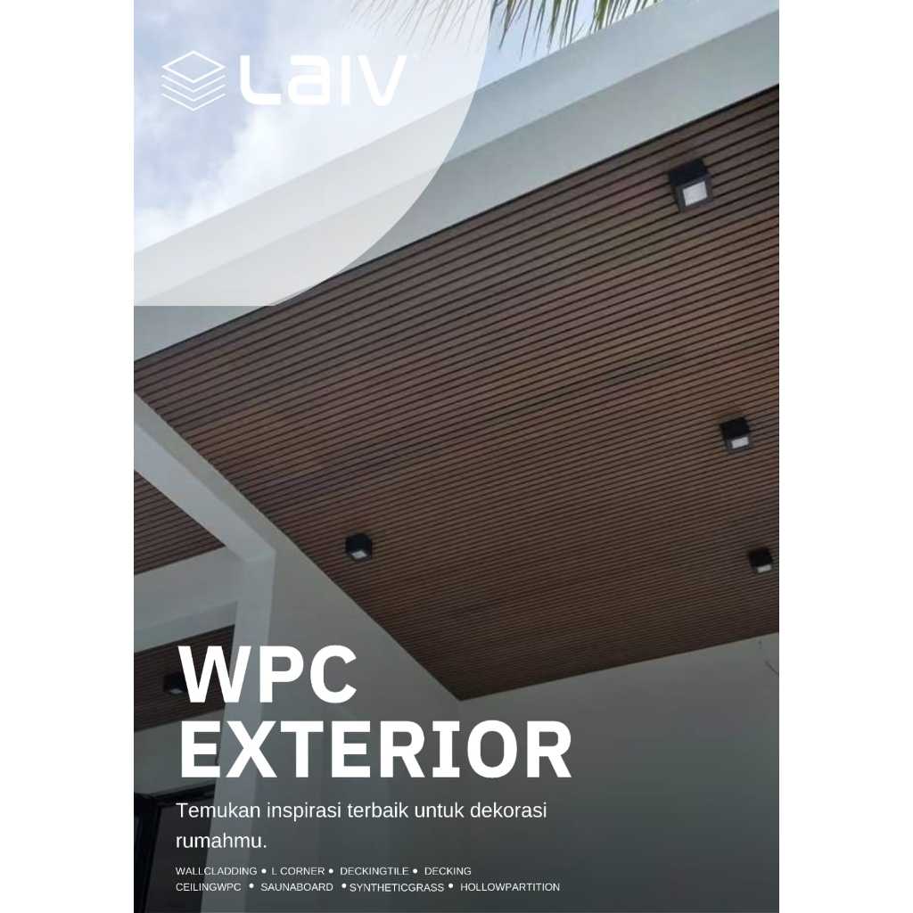 Wall Panel Exterior PVC Panel Sauna Board Panel Ceiling WPC Khusus Outdoor (BAHAN SOLID)