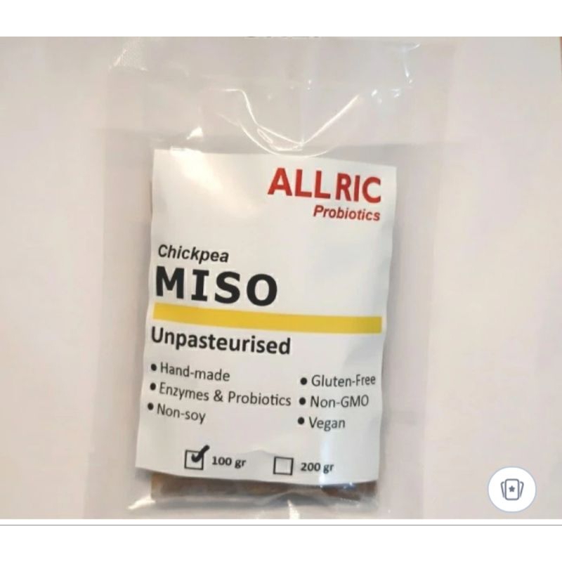 

miso chickpeas/fermentasi 6bulan/no sugar/unpasteur/organic/soy free/100gr