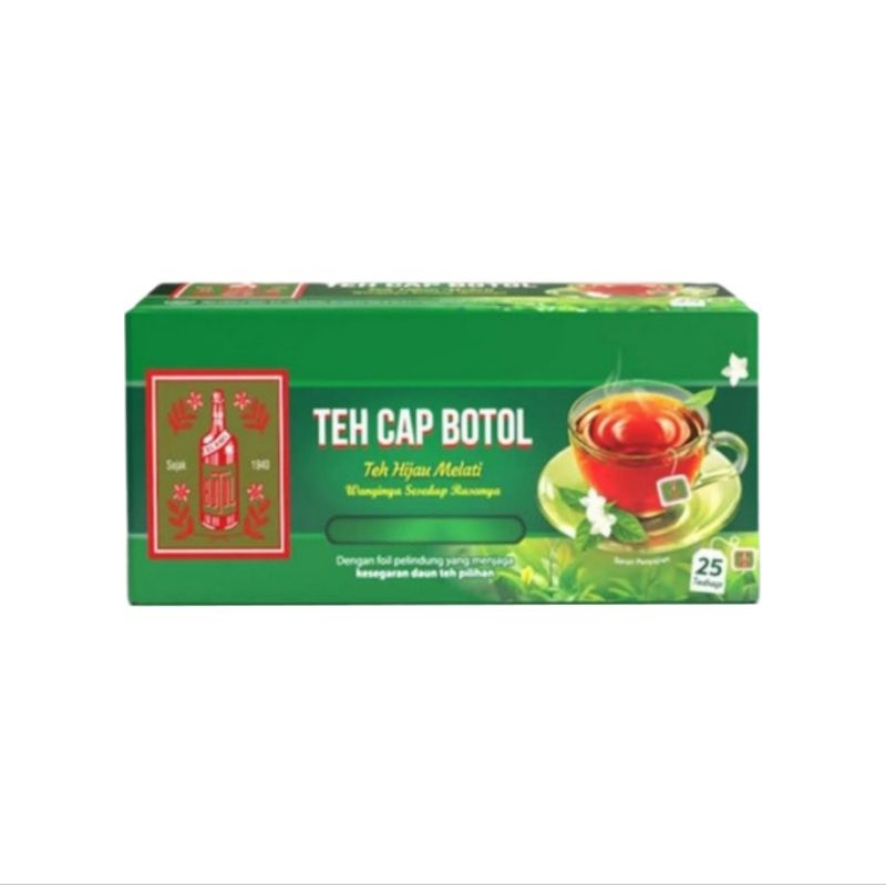 

Teh Cap Botol Celup Teh Hijau Melati (1 box/25 kantong teh)