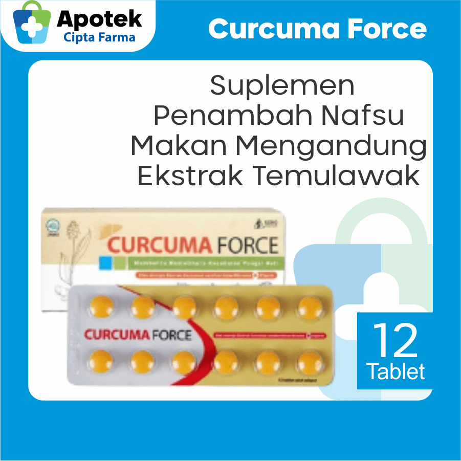 Curcuma Force Gemuk Tablet Temulawak Obat Napsu Nafsu Makan Vitamin Penambah Nafsu Makan Suplemen Ma