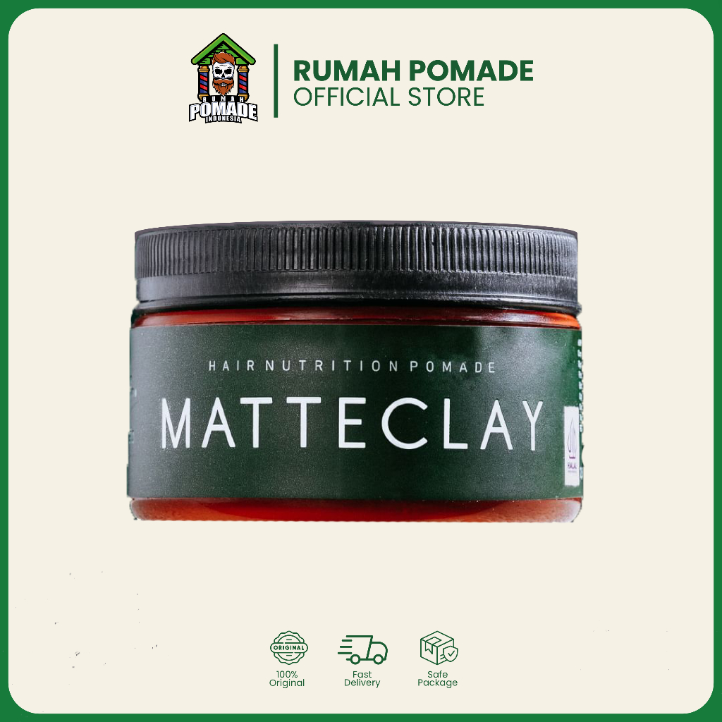 Pomade clay pria aroma kopi 80 gram tahan kuat hasil matte nutrisi rambut