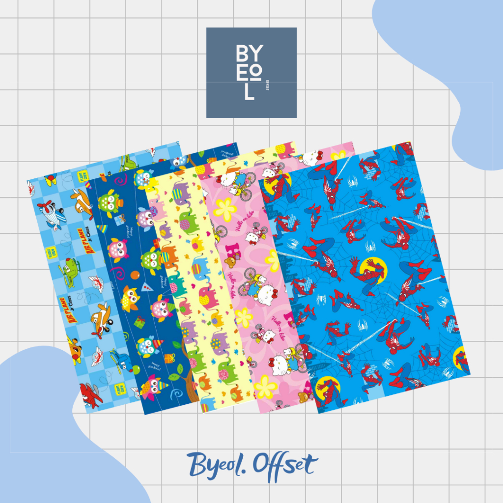 

Kertas Kado BINTANG (1Set isi 10Lmbr) / Kertas kado Motif Karakter Mix I Cowo & Cewe