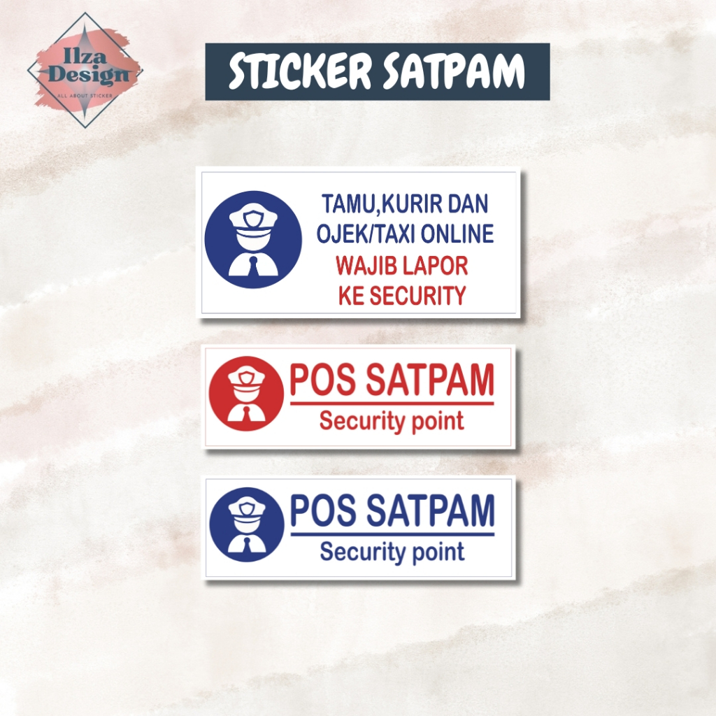 

ILZA.DESIGN STICKER SATPAM STICKER VINLY ANTI AIR ANTI PANAS