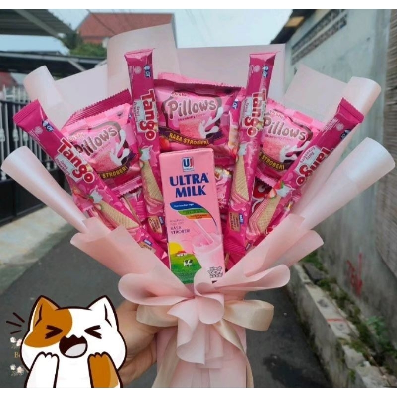 

Buket Snack + Susu (Free blank card) free kartu ucapan| Buket Jajan | Snack Bouquet | Handmade Pre-Order | Hadiah / Hampers | Kado Ulangtahun / Wisuda