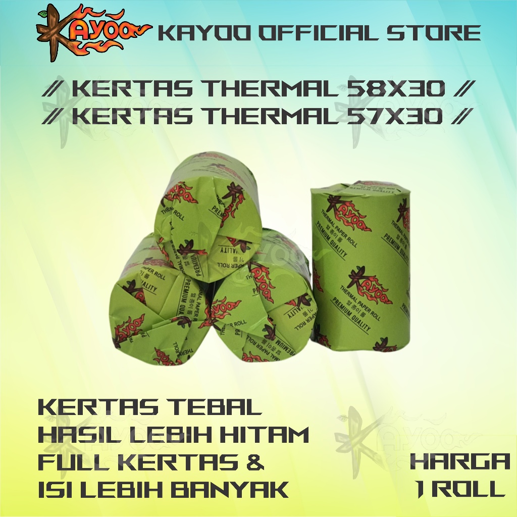 

KERTAS STRUK THERMAL EDC PAPER ROLL TERMAL EDC THERMAL PRINTER MINI BLUETOOTH 58MM 57x30 58 / 57 x 30