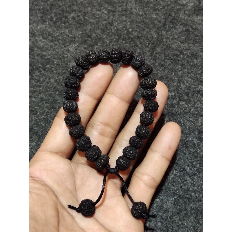 gelang jenitri rudraksha hitam tarik ulur