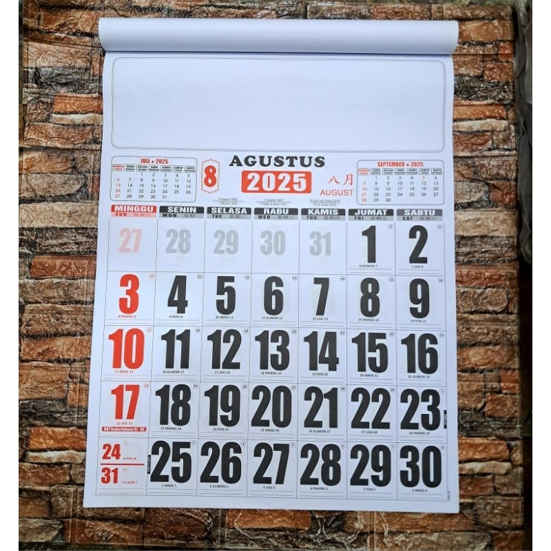 

KALENDER KERJA JUMBO HVS ANGKA BESAR BO 2025 [ 64cm x 50cm ]