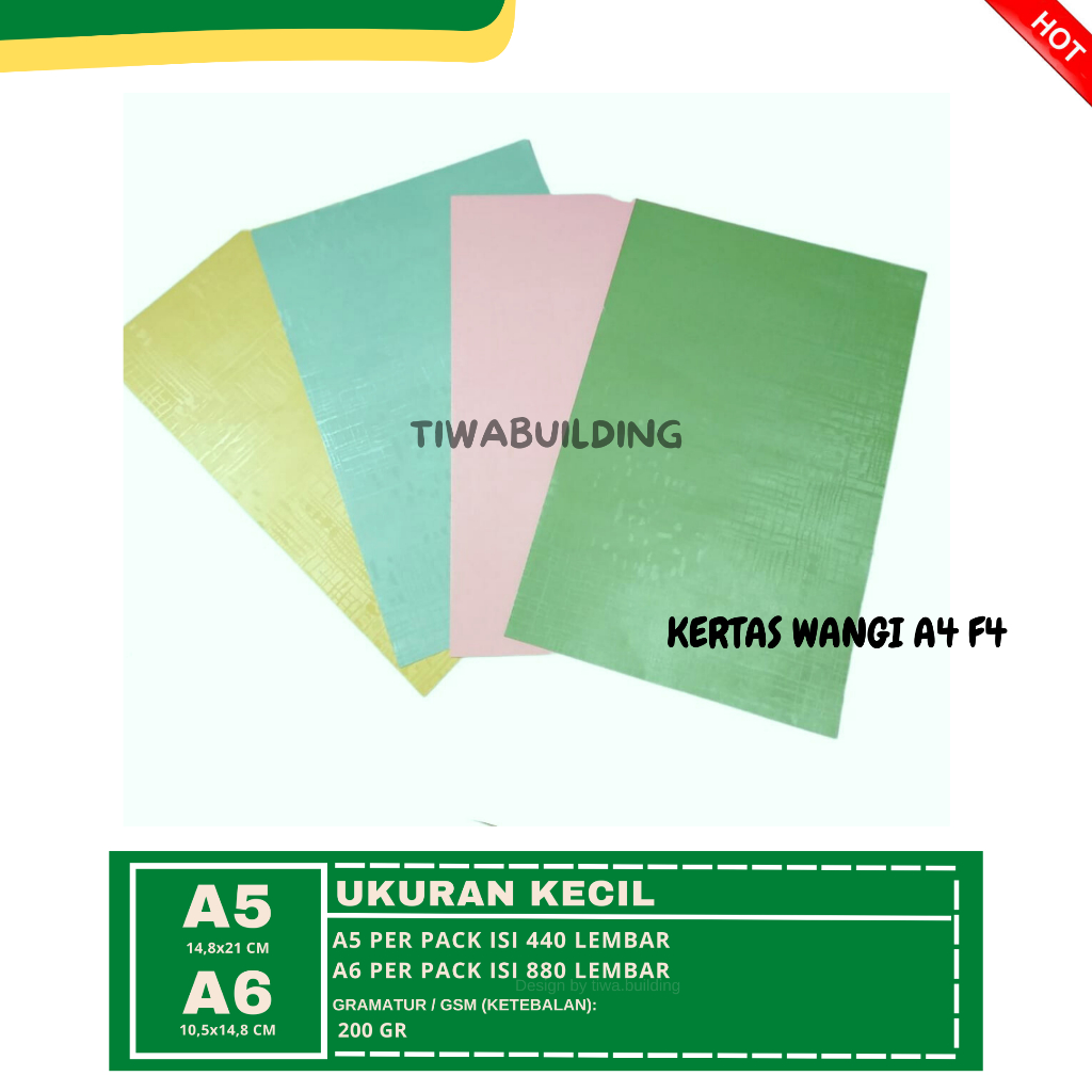 

KERTAS WANGI/KERTAS UNDANGAN A5 & A6 PERPACK ISI 440 & 880 LEMBAR