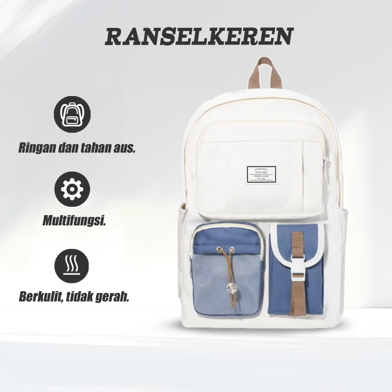 Tas sekolah wanita berkapasitas besar korea import fashion kuliah tas ransel laptop backpack tas ran