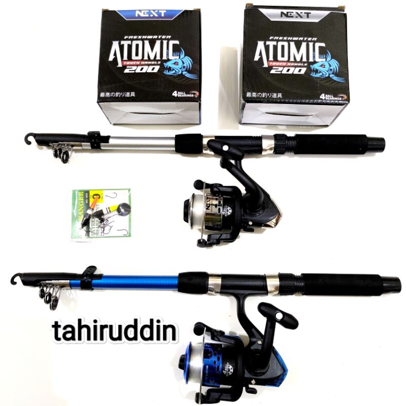 TERBAIK 2 SET ALAT PANCING PEMULA JAPAN QUALITY REEL NEXT AT0MIC BERKUALITAS