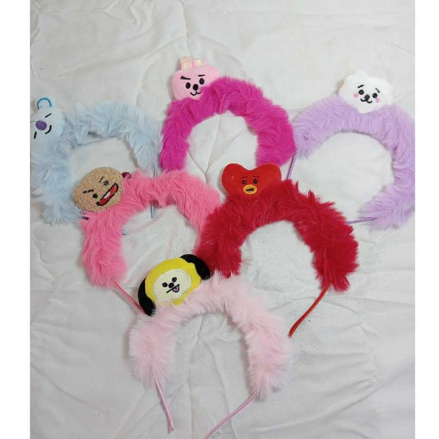 Bando Lucu Karakter Hewan Bulu Halus / Bando Motif Kuping Kelinci Beruang / Bandana Wanita Anak dan 