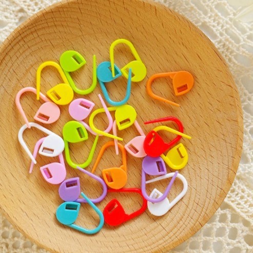 Peniti Penanda Rajut RANDOM ECER Peniti Plastik Rainbow Warna Warni Locking Stitch Maker Bahan Plast