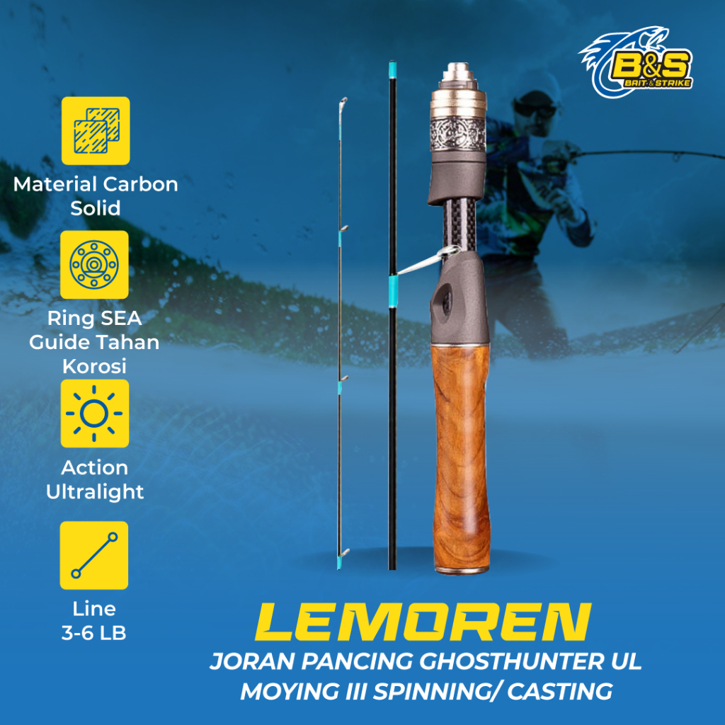 Joran Pancing GhostHunter Lemoren UL MOYING III 3-6lb UltraLight Carbon Solid joran Spining & castin