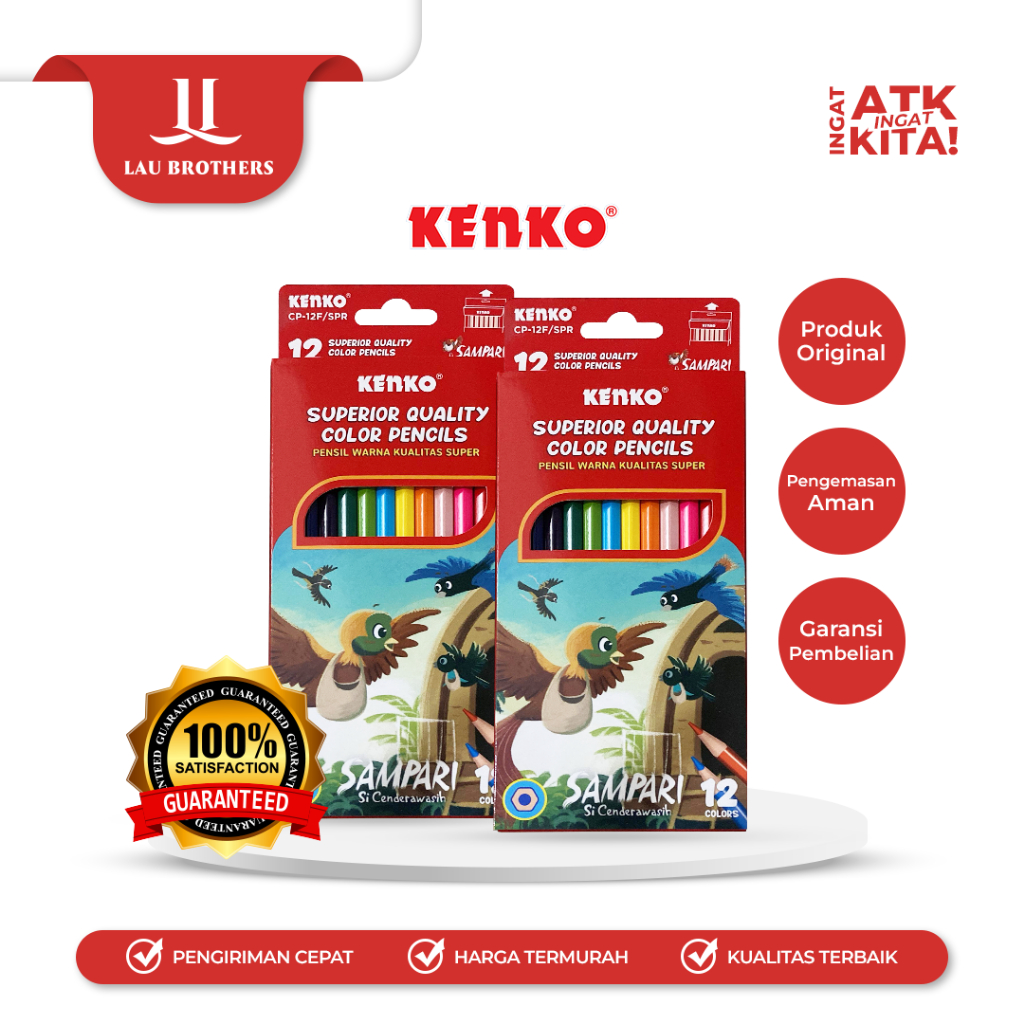 

KENKO PENSIL WARNA/ COLOR PENCIL CP-12F-SPR SAMPARI (1SET)