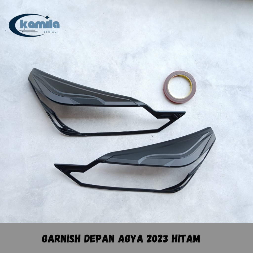 Garnish Depan Cover Lampu Depan Mobil Agya 2023 Hitam