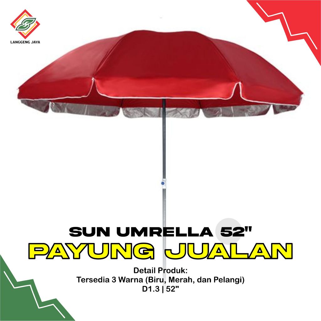 Payung Tenda 52" - Payung Jualan, Pantai, Cafe, Outdoor, Besar