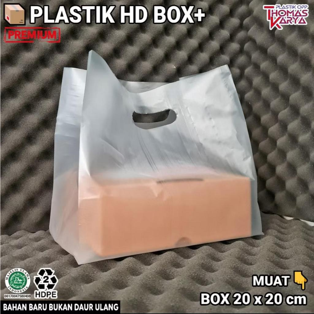 Kantong Plong HD 26x35 cm Box (lipatan 8 cm) | Plastik Box Die Cut 20x15x8 | Kantong Box Nasi 20x20