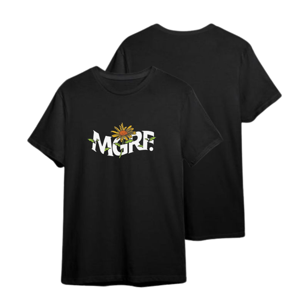 Baju Kaos Korea Motif Print MRGF Bunga Matahari Wanita/Cewek | pria/cowok  Remaja Dewasa Leher Bulat