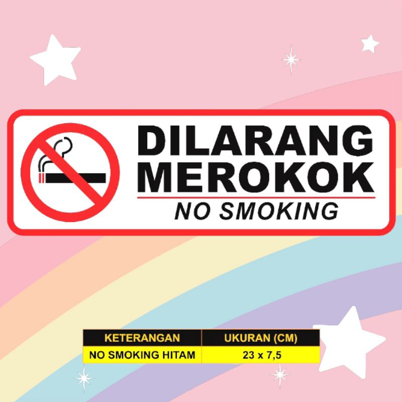 

stiker di larang merokok NO SMOKING persegi panjang