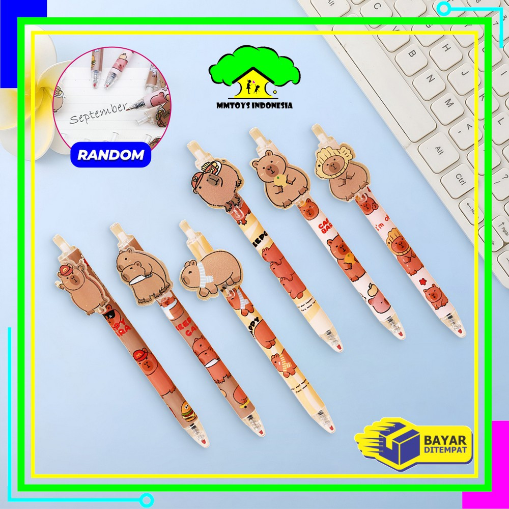 

MI-A96 Pena Mekanik Capybara 0.5MM Pulpen Gel Cartoon Alat Tulis Sekolah dan Kantor / Pena Pen Gel Ink Kapibara Ballpoint Tinta Cair