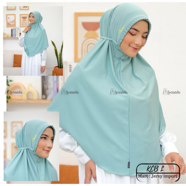 Hijab Jilbab Bergo Pet Lipit Tali Model KCB By Amanda Hijab