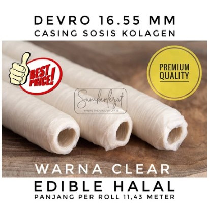 

Casing Kulit Selongsong Sosis Plastik Selulosa Kolagen Edible Halal Food Grade Ukuran Lengkap