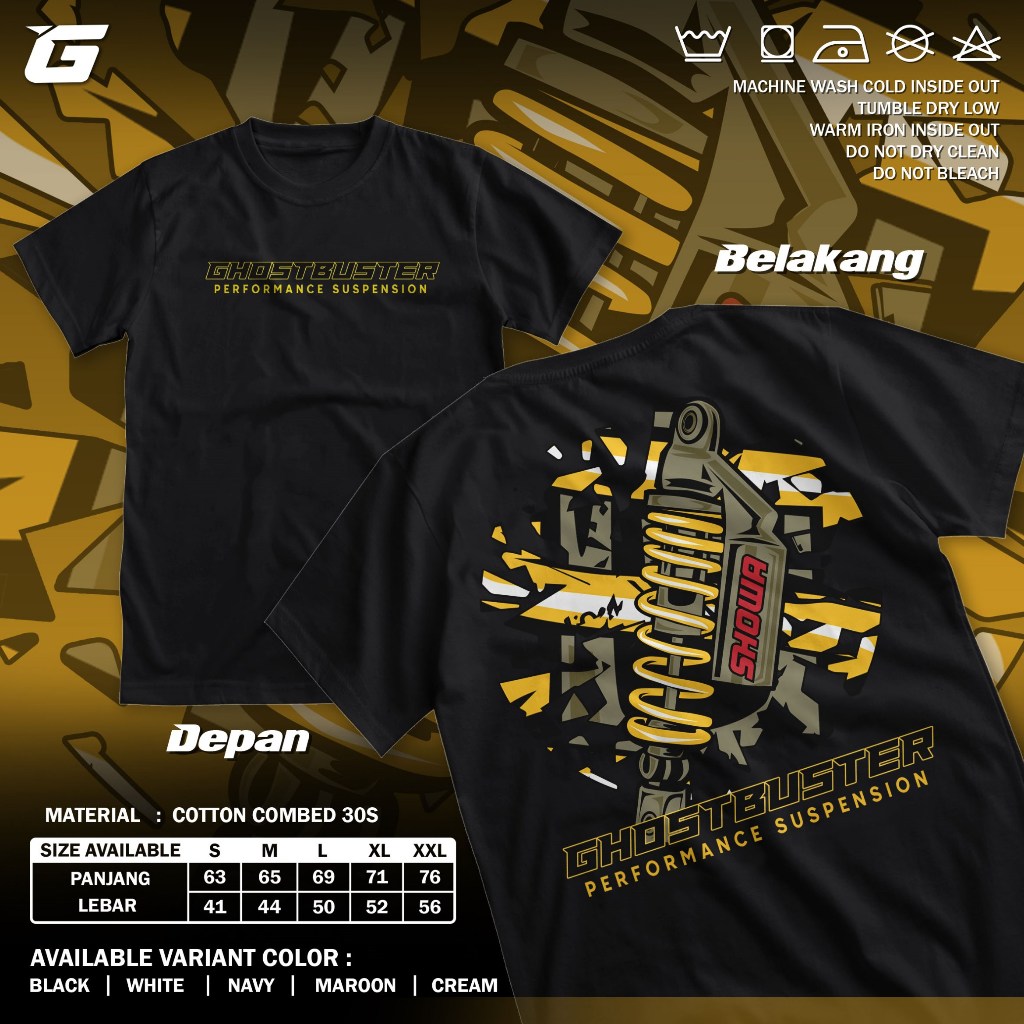 Kaos Racing Showa Shock Perfomance Suspension Baju Distro Motor Herex Honda Gank Tshirt Otomotif GBA