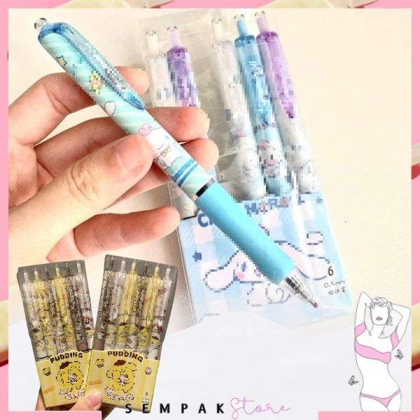 

SS Pulpen Mekanik 0.5mm Set Isi 6 Pcs Motif Kartun Series Set Pena Gel 0.5mm Karakter Lucu Pulpen Gel 6IN1 Warna Hitam Bolpoint Tinta Gel Cair 6 Pcs Journaling Pen Alat Tulis