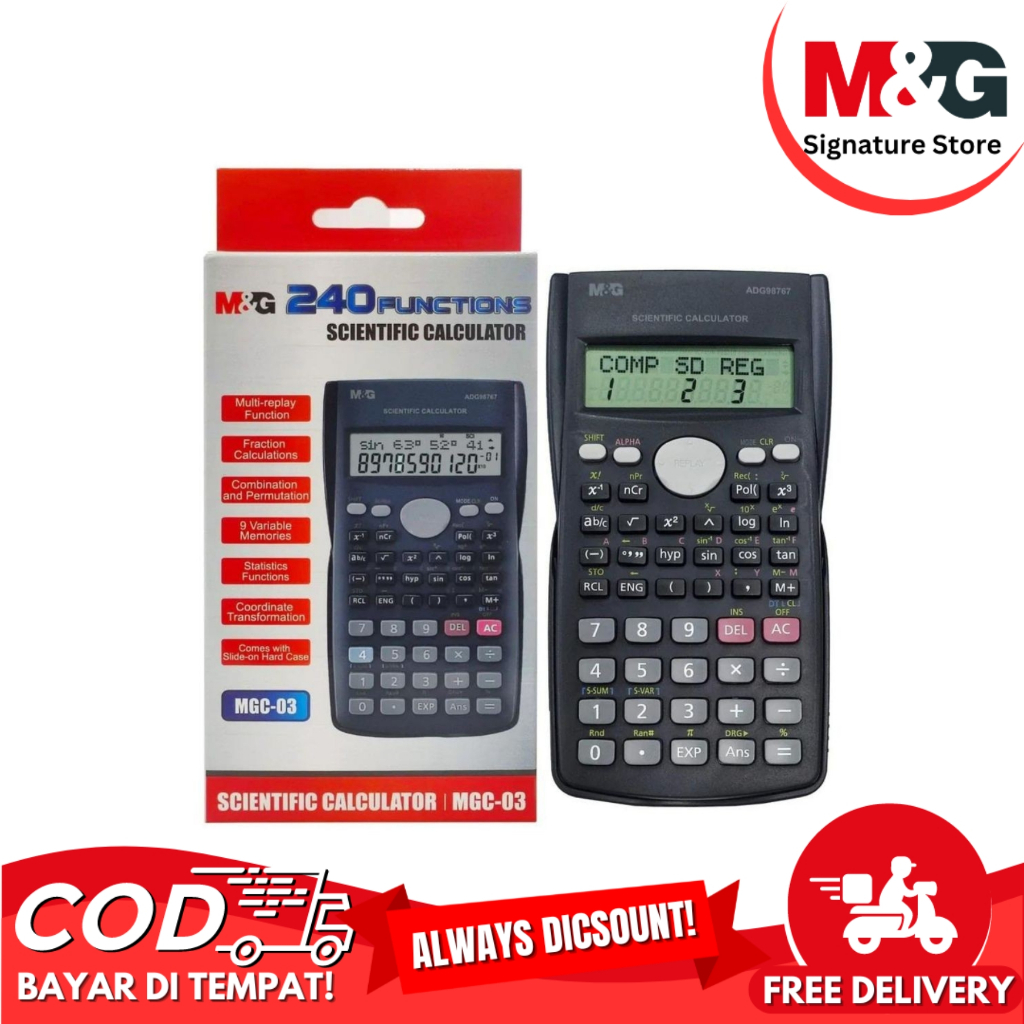 

Kalkulator Scientific M&G Dengan Penutup MGC- 03 12 Digit Calculator ADG98767 Sekolah Kantor