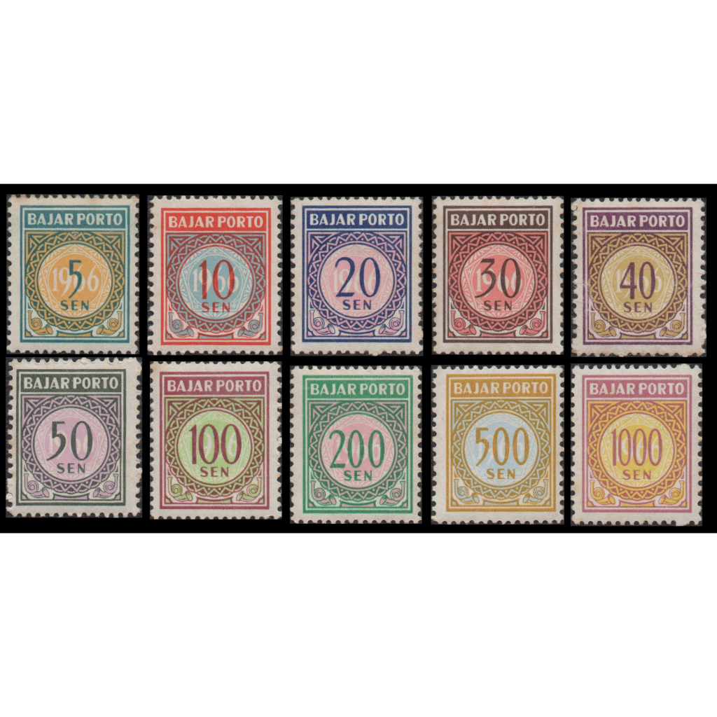 Prangko Indonesia 1966 PORTO P-6 Complete Set
